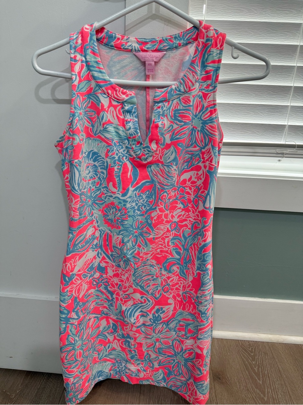 Lilly Pulitzer Coral & Aqua Floral Scoop Dress